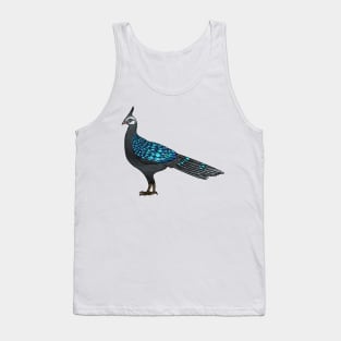 Palawan peacock pheasant bird cartoon illustration Tank Top